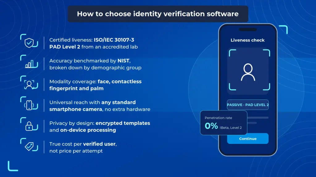 Critérios de avaliação de softwares de verificação de identidade